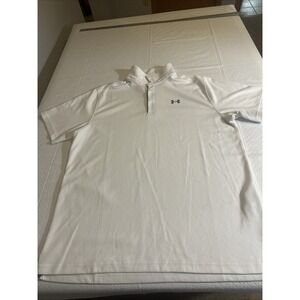 Under Armour‎ Tech Polo Shirt Mens 2XLT Tall Long White  Loose Fit Heat Gear